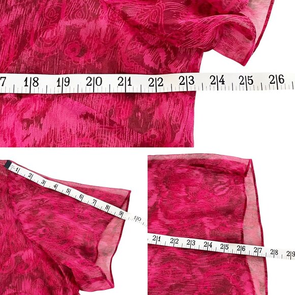 Vintage Vision Fuchsia Pink Silk Blouse Button Up Short Sleeve Women’s Size 1X - Picture 4 of 8